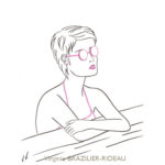 Jeune Femme aux Lunettes Roses-Format A4-Vendue