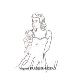 Pin-up avec son chien-Format A4
