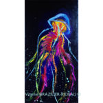 Méduse Multicolore-Format M8(27x46cm)-120€